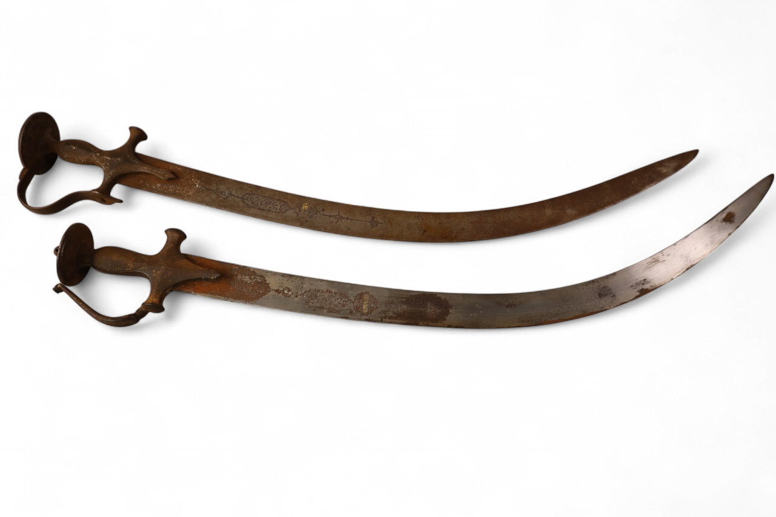 2 PAHARI COBRA STYLE SWORDS: 2 PAHARI COBRA STYLE SWORDS, 31" L.