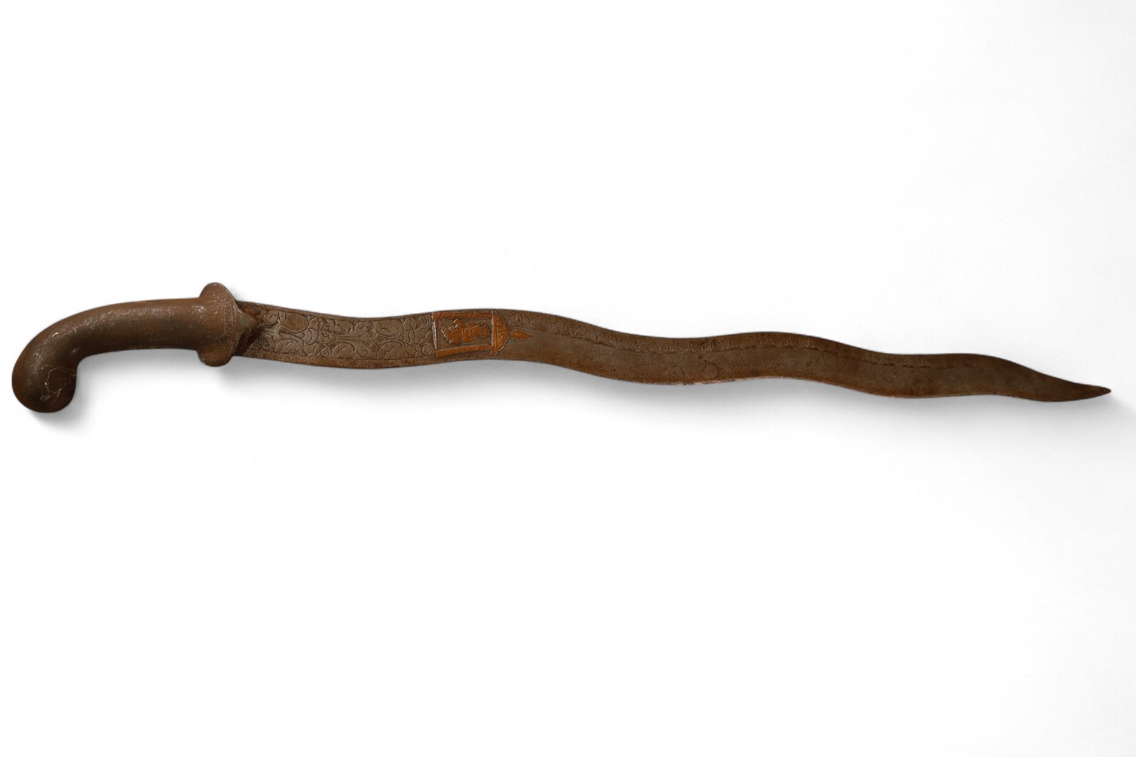 MUGHAL SHAMSHIR SNAKE SWORD: MUGHAL SHAMSHIR SNAKE SWORD, 31" L.
