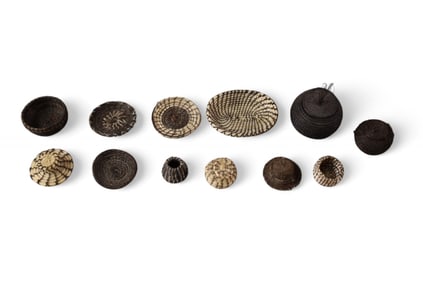 GROUPING OF MINIATURE PIMA BASKETS