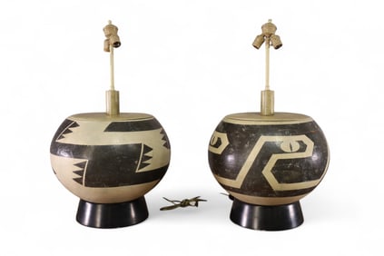 2 SOUTHWEST STYLE POTTERY LAMPS