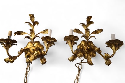 PAIR OF GILT SCONCES