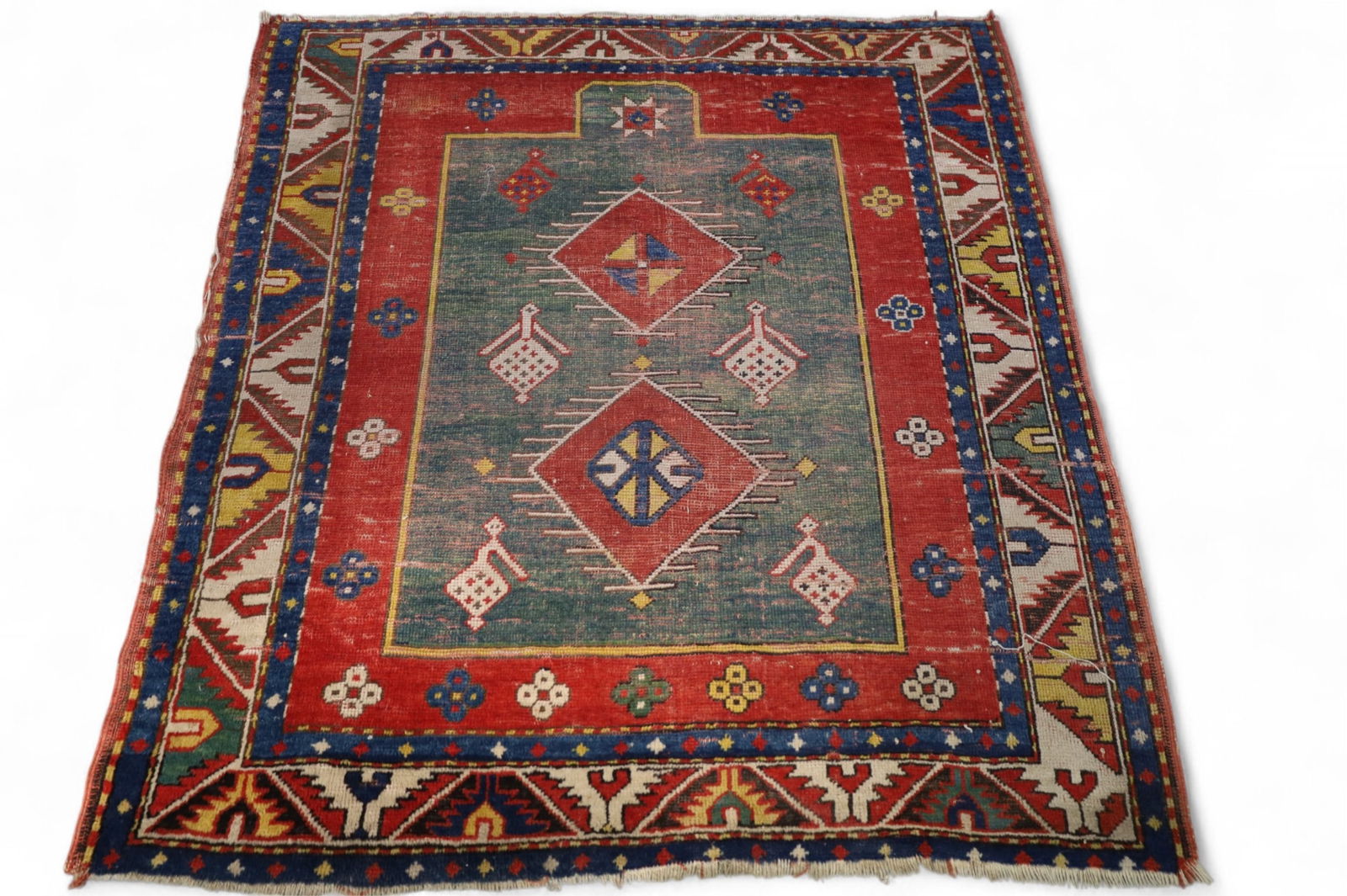 APPROX 4' 5" x 4' KAZAK WOOL RUG (1 of 4)