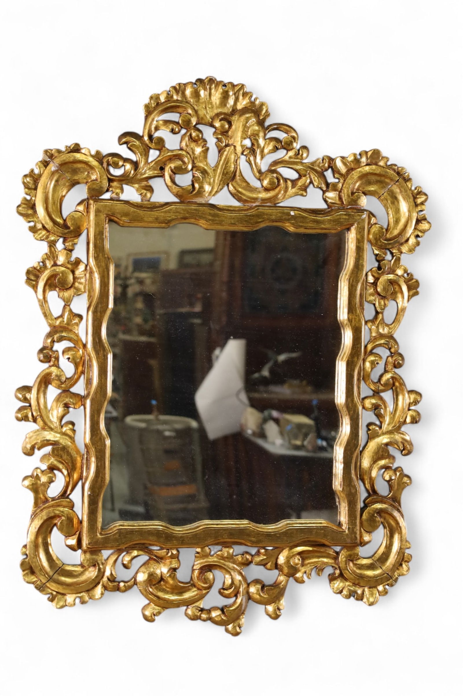 ITALIAN GOLD GILT WALL MIRROR (1 of 7)