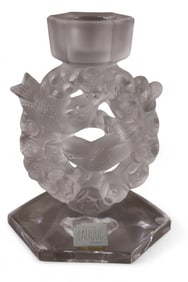 LALIQUE MESANGES CANDLE HOLDER
