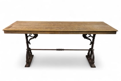 FRENCH CAST IRON BASE PASTRY TABLE