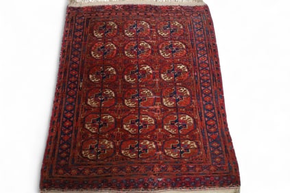 APPROX 3' 8" x 2' 10" HANDMADE WOOL RUG