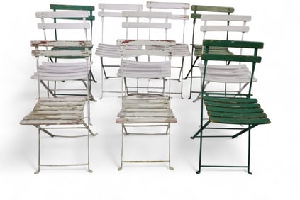 COLLECTION OF VINTAGE FRENCH FOLDING CHAIRS