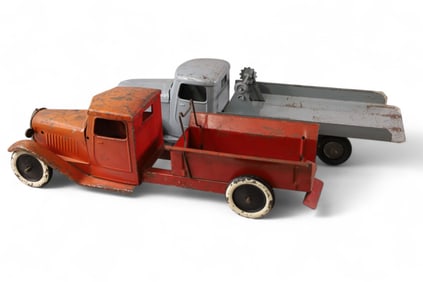 2 PRESSED STEEL TRUCKS