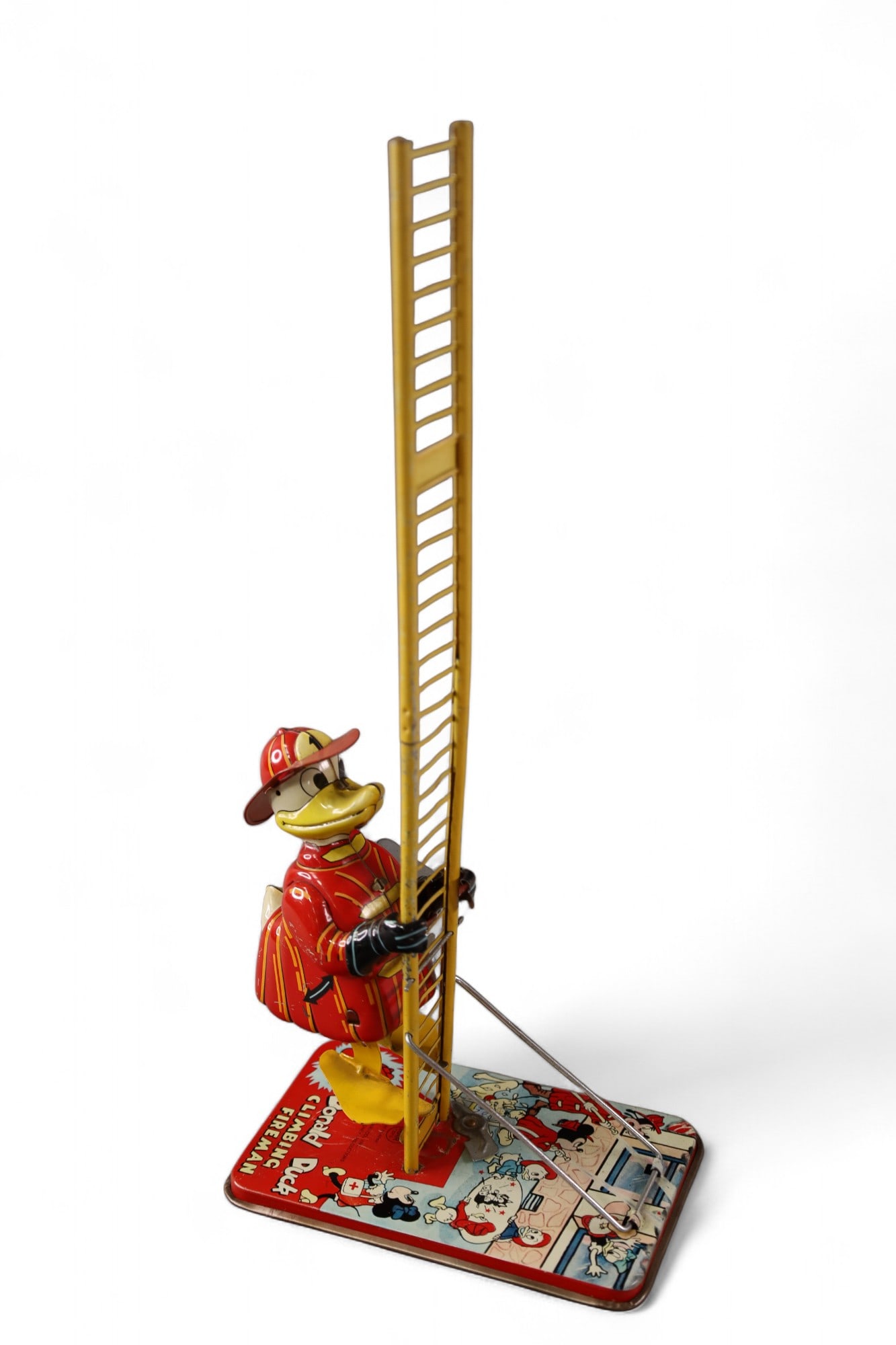 MARX DONALD DUCK FIREMAN: MARX WIND UP DONALD DUCK FIREMAN. 14" H