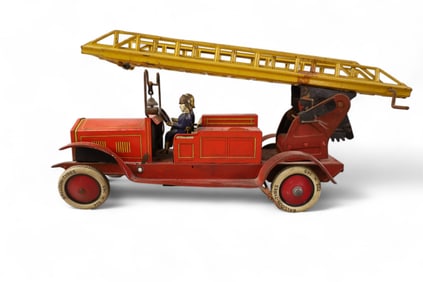 GERMAN TIN LITHO FIRE TRUCK