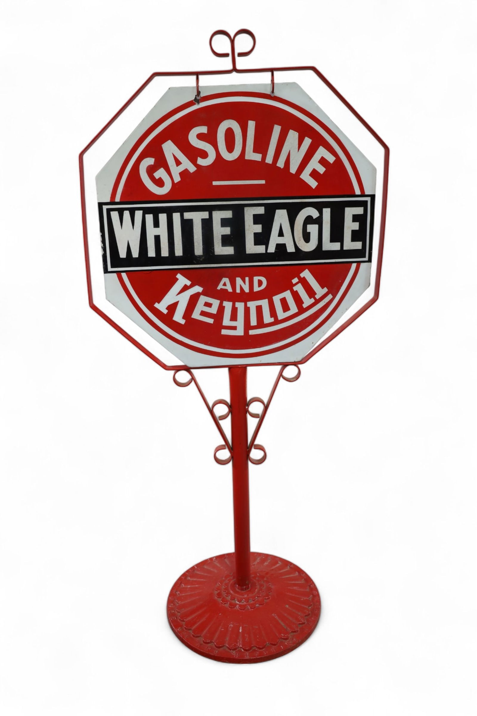 WHITE EAGLE PORCELAIN CURB SIGN (1 of 7)