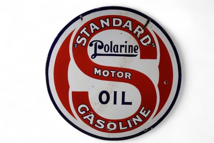 STANDARD POLARINE GASOLINE PORCELAIN SIGN