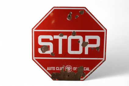 AUTO CLUB STOP SIGN