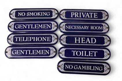 9 PORCELAIN SIGNS