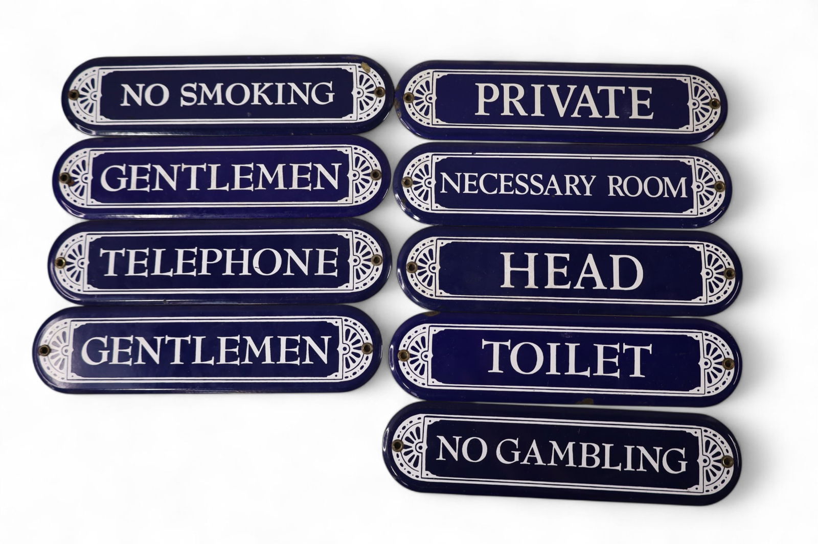 9 PORCELAIN SIGNS (1 of 2)