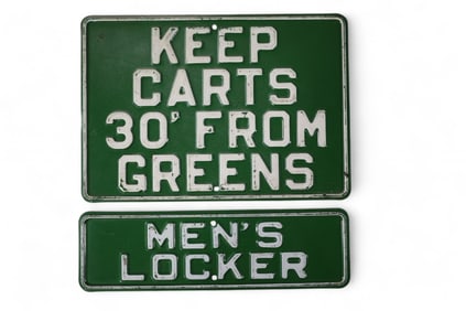2 GOLF COURSE SIGNS