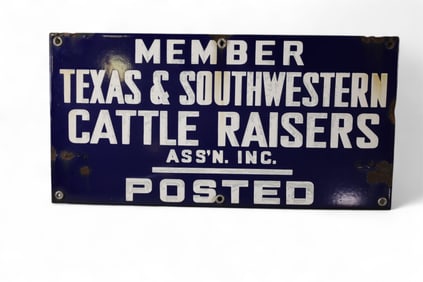 TEXAS CATTLE RAISERS PORCELAIN SIGN