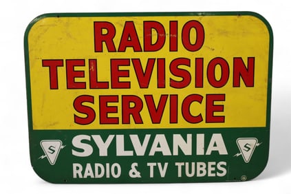 SYLVANIA RADIO AND TV METAL SIGN