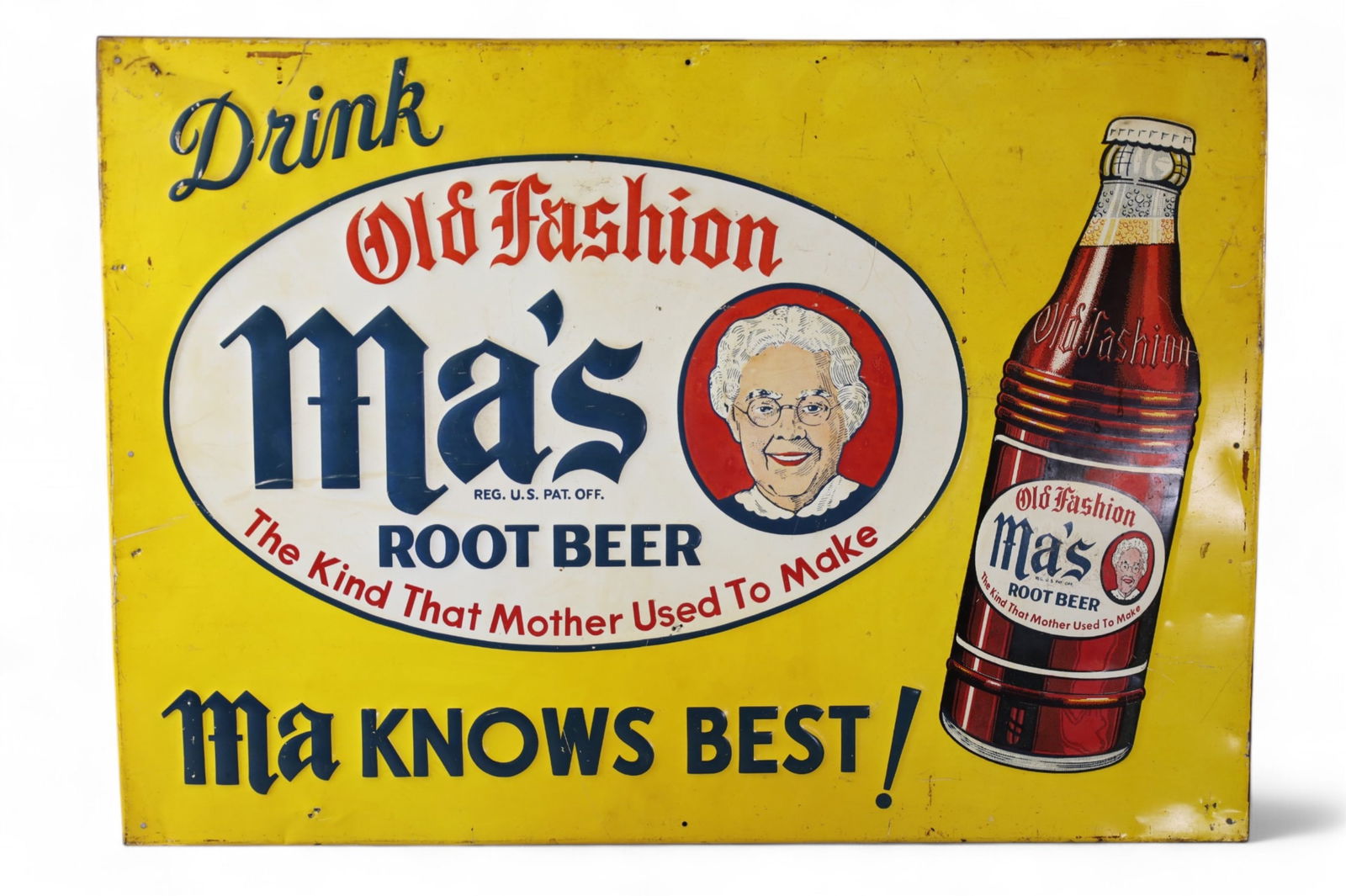MA'S ROOT BEER TIN SIGN (1 of 2)