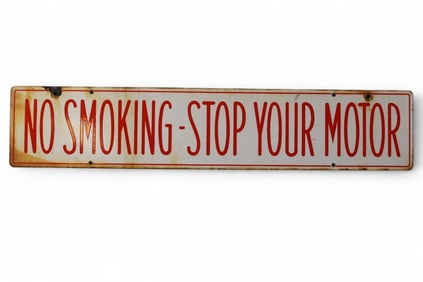 NO SMOKING PORCELAIN SIGN