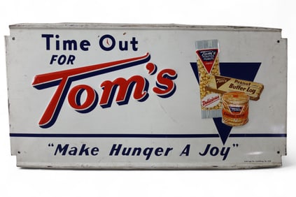TOM'S PEANUT TIN SIGN