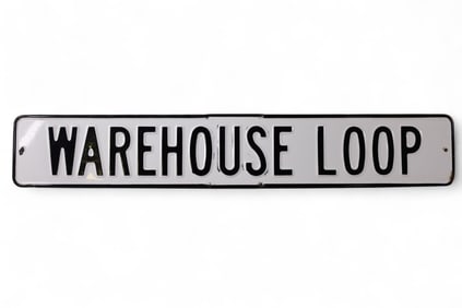 WAREHOUSE LOOP PORCELAIN SIGN