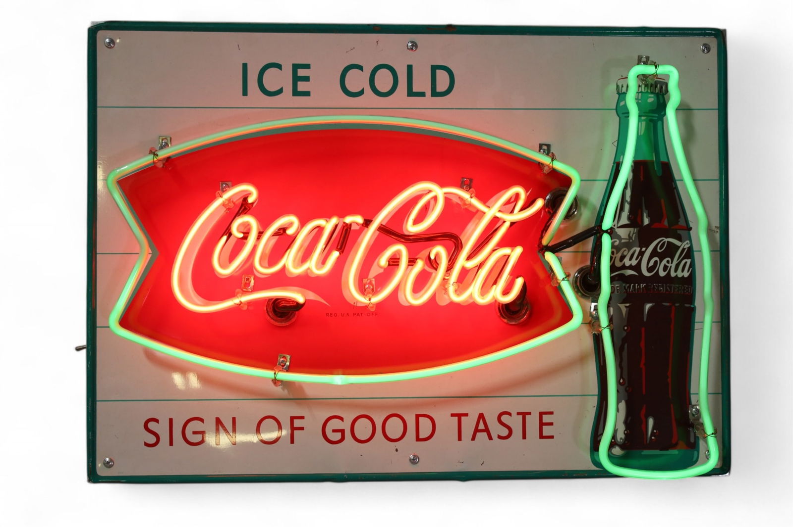 Ice Cold Coca Cola Neon Clock
