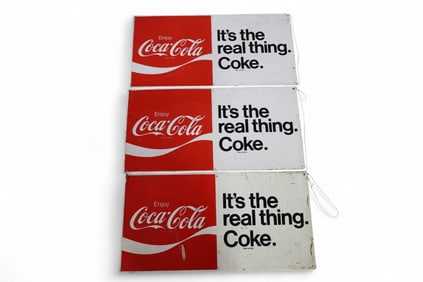 3 COCA COLA SIGNS