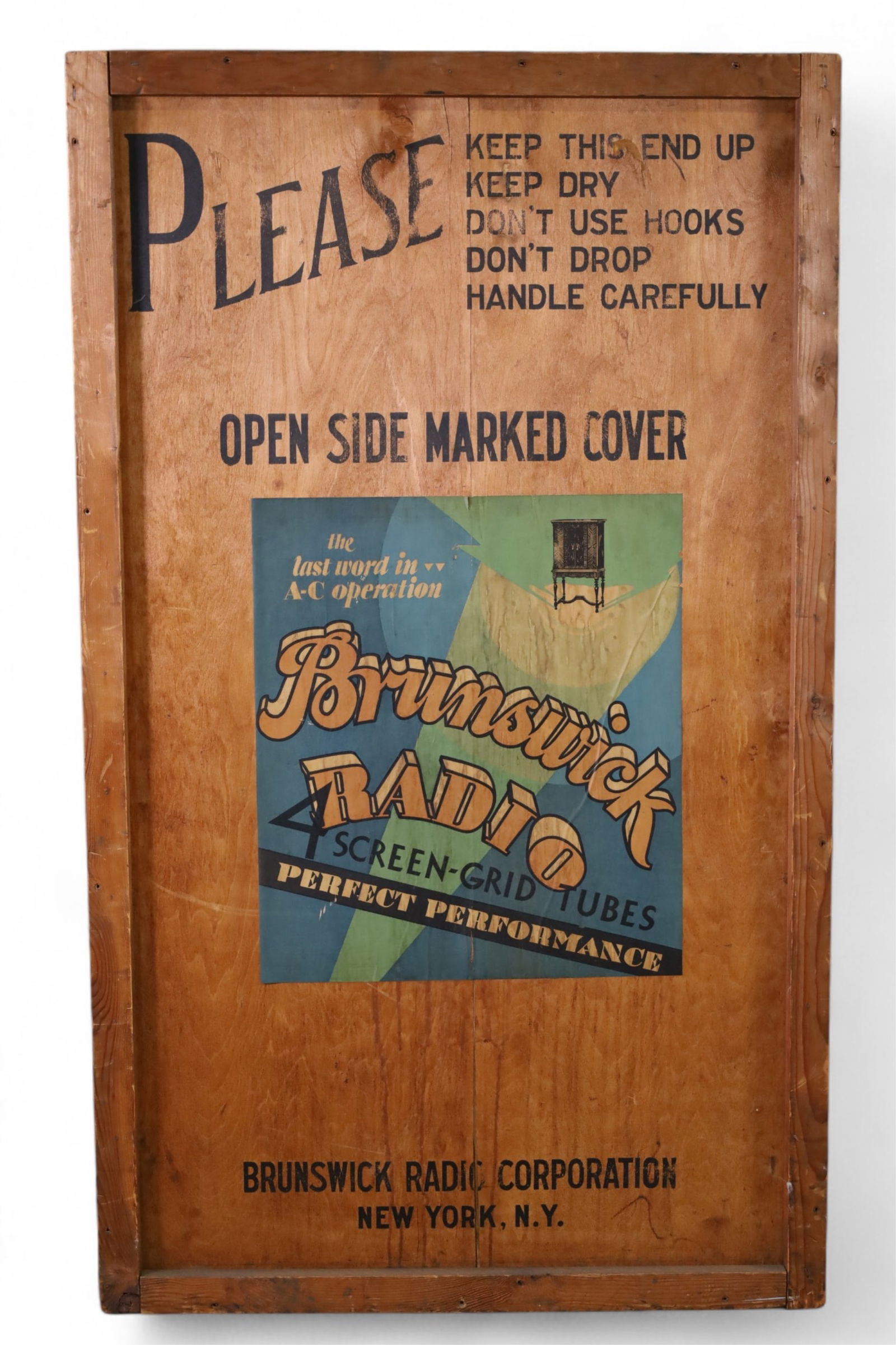 BRUNSWICK RADIO CRATE SIGN (1 of 2)