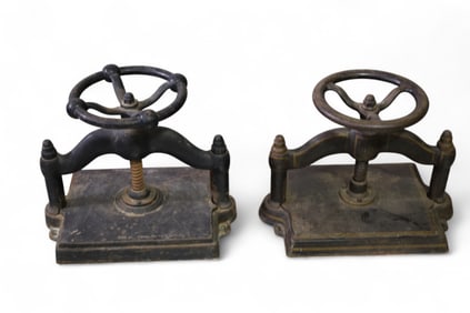 2 ANTIQUE BOOK PRESSES