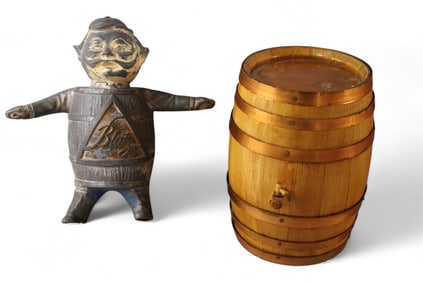 BLATZ BEER BARREL AND FIGURE