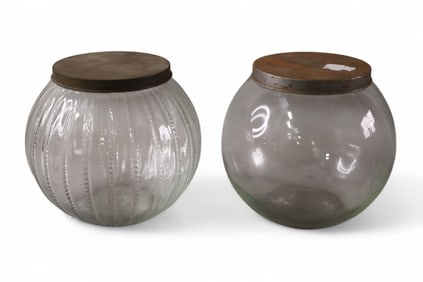 2 VINTAGE COUNTER TOP JARS