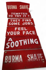 6 BURMA SHAVE WOODEN SIGNS
