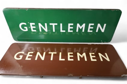 2 "GENTLEMEN" SIGNS