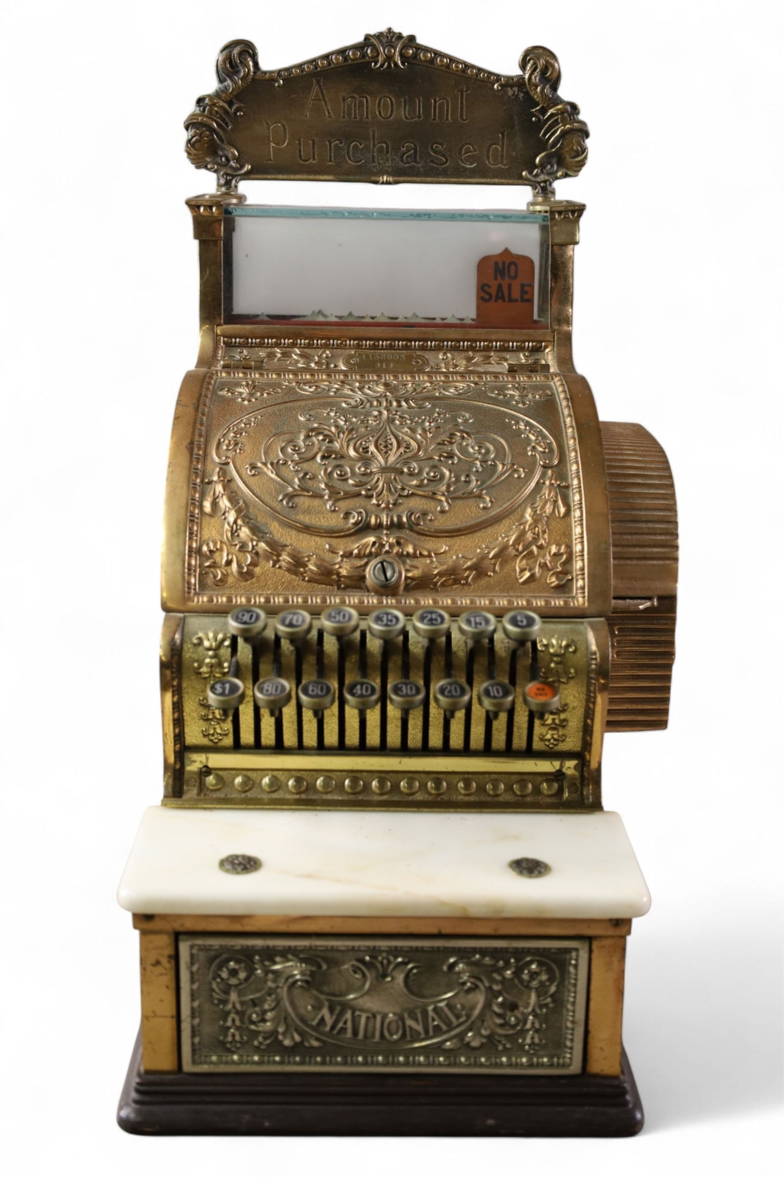 2319番 ジャンク品 NATIONAL AMOUNT PURCHASED Vintage National Cash Register Model 452 Brass S144099G