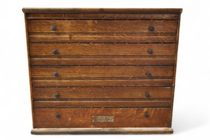 OAK LABEL CABINET