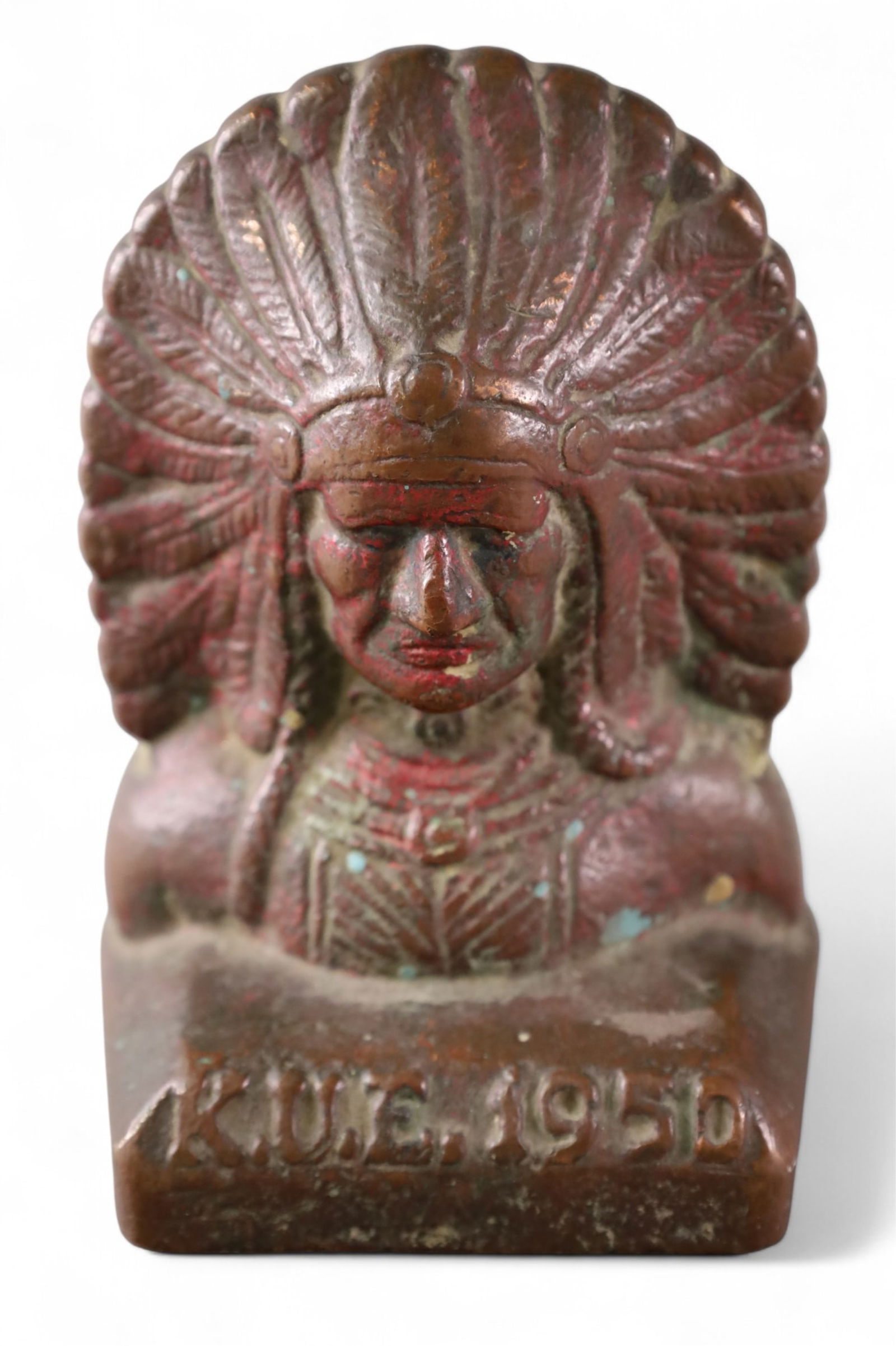 PAIR OF HEAVY NATIVE AMERICAN BOOKENDS (1 of 4)