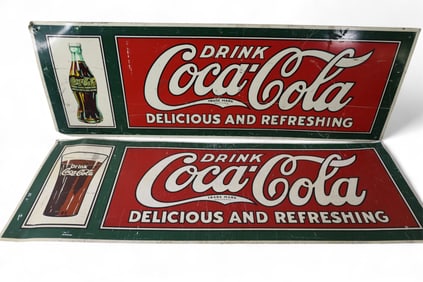 2 REPRODUCTION COCA COLA SIGNS