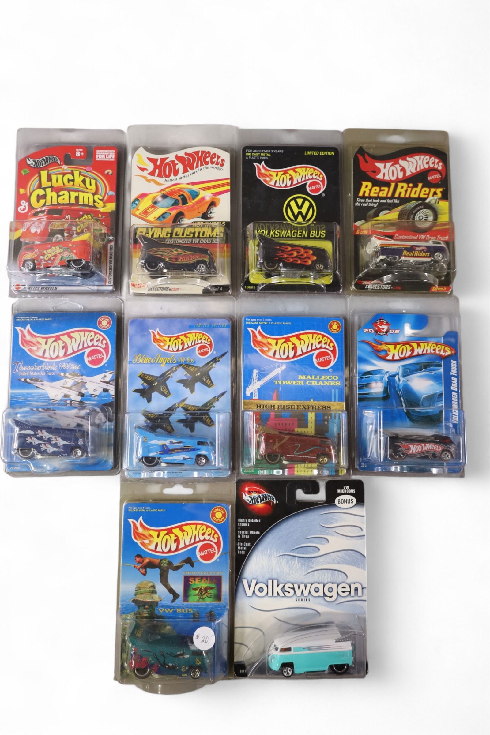 10 VW BUS HOT WHEELS: 10 VOLKSWAGON BUS HOT WHEELS.