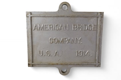 AMERICAN BRIDGE CO. CAST IRON PLAQUE