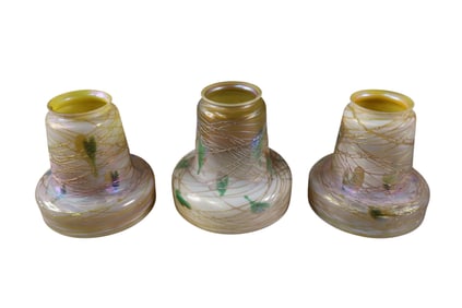 3 QUEZAL ART GLASS SHADES