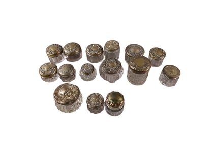 COLLECTION OF SMALL DRESSER JARS