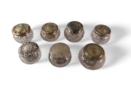 7 CRYSTAL DRESSER JARS