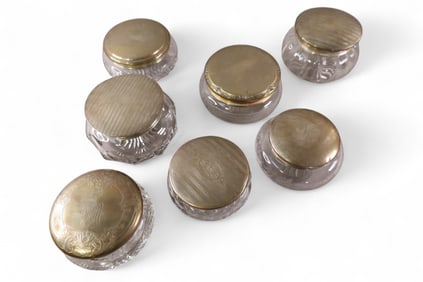 7 CRYSTAL DRESSER JARS