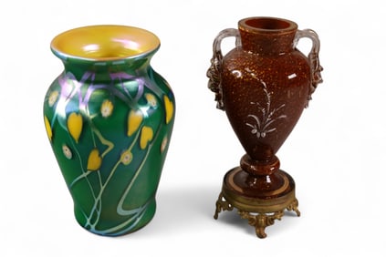 TWO ART GLASS VASES