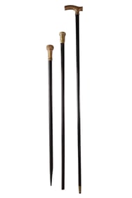 3 GOLD FILLED WALKING STICKS