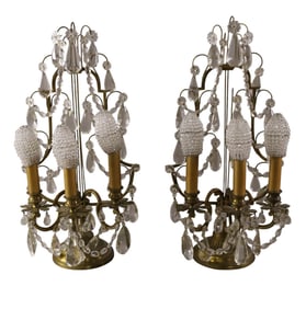 PAIR OF CRYSTAL PRISM LAMPS