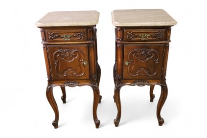 PAIR OF CARVED FRENCH NIGHTSTANDS