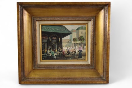CITY SCENE OIL PAINTING