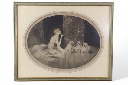 LOUIS ICART COLORED ETCHING